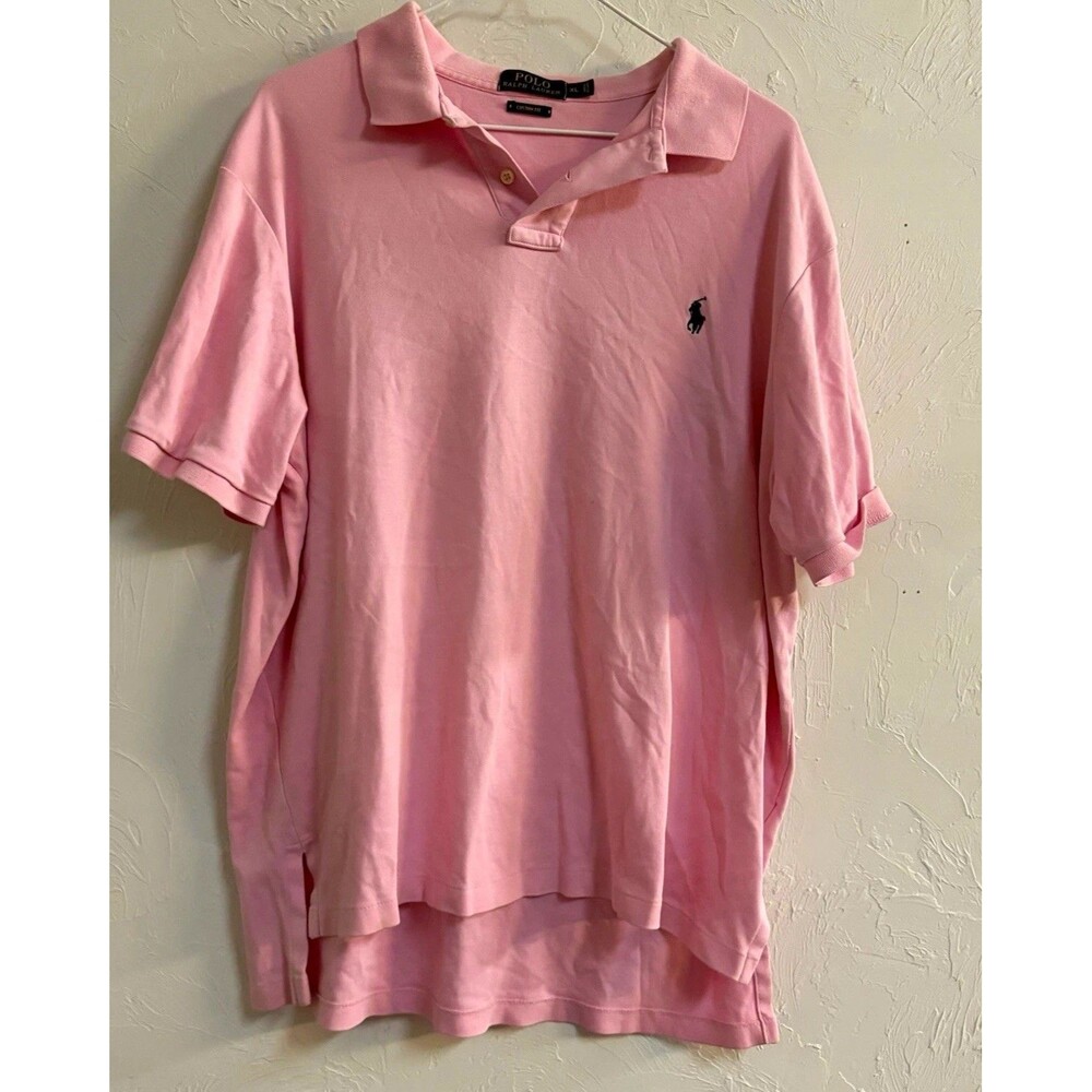 Polo Ralph Lauren Men’s Custom Fit Solid Pink Short Sleeve Polo Shirt XL